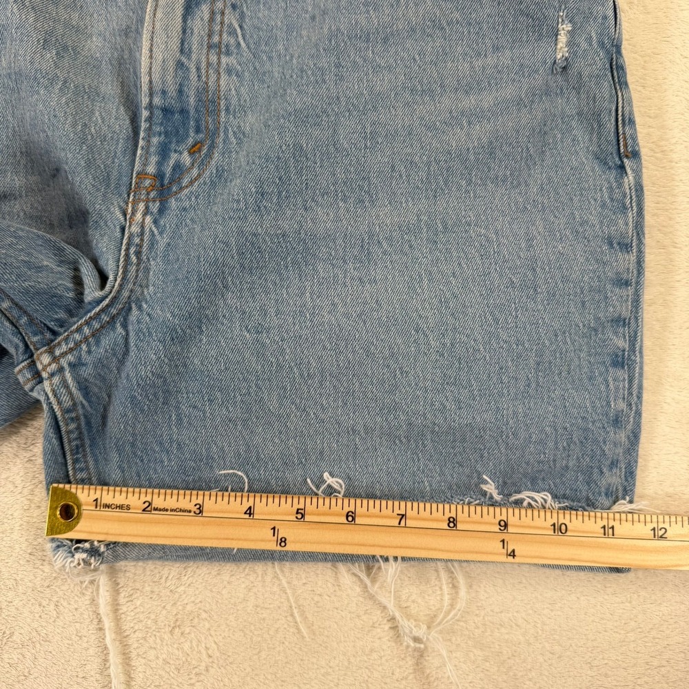 Abercrombie & Fitch 90s Straight Ultra High Rise Denim REWORKED Shorts 31 12R - Picture 12 of 12